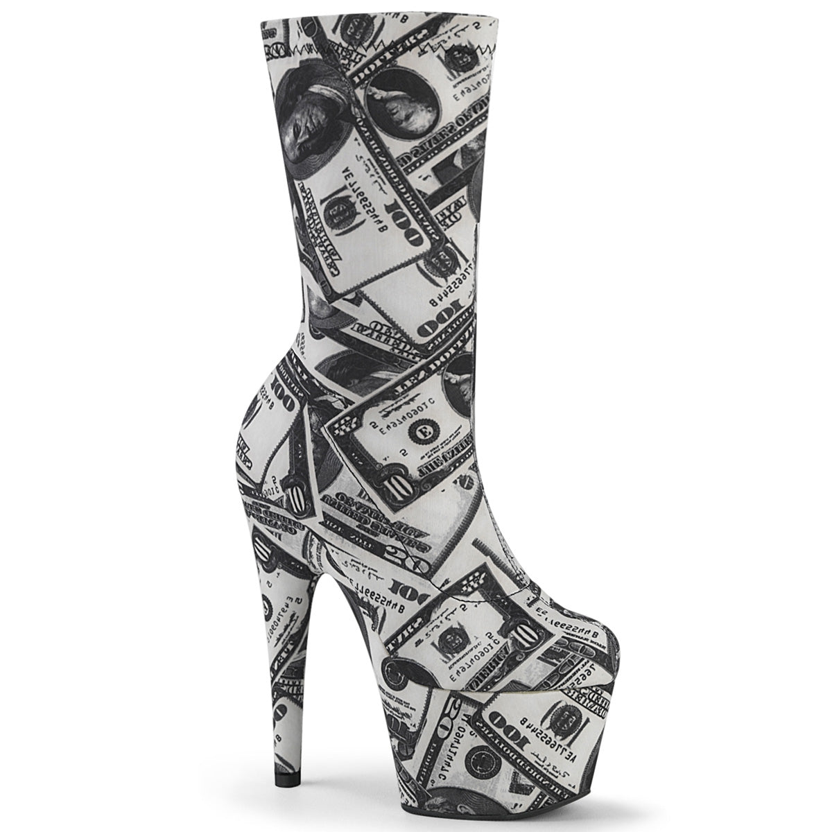 Pleaser Stivaletti da donna ADORE-1002DP wht-blk str. Tessuto / tessuto WHT-BLK