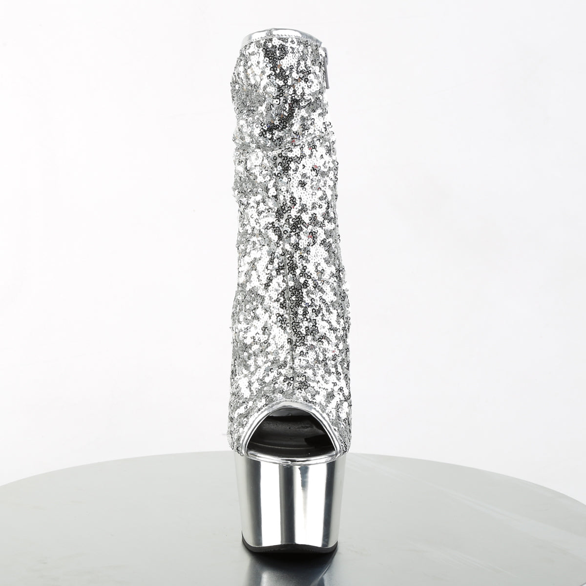 Pleaser Stivaletti da donna ADORE-1008SQ SLV Paillettes / SLV Chrome
