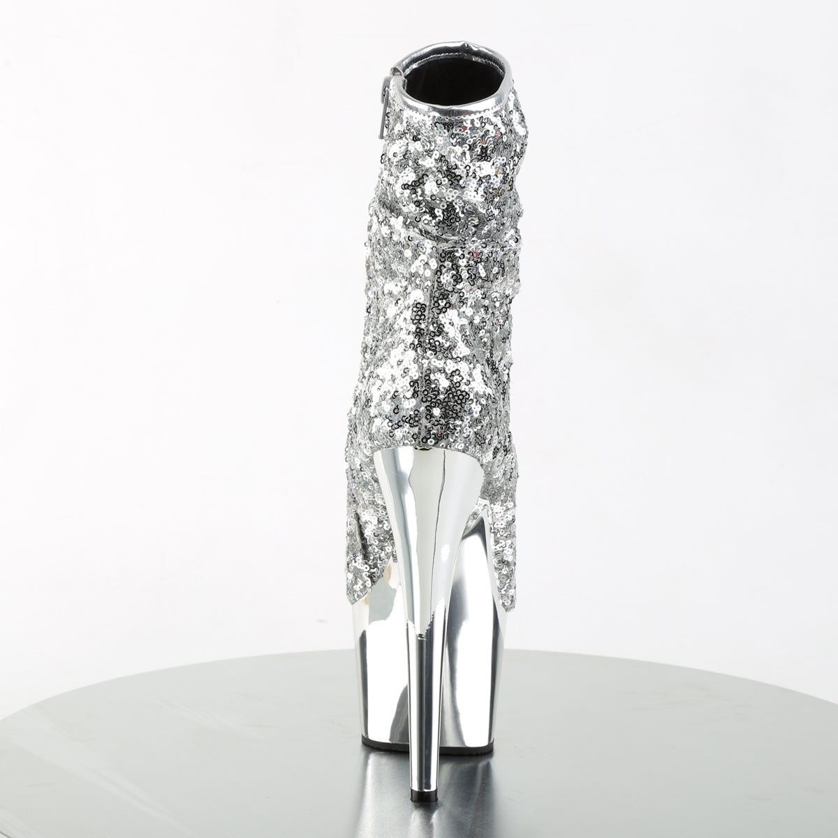 Pleaser Stivaletti da donna ADORE-1008SQ SLV Paillettes / SLV Chrome