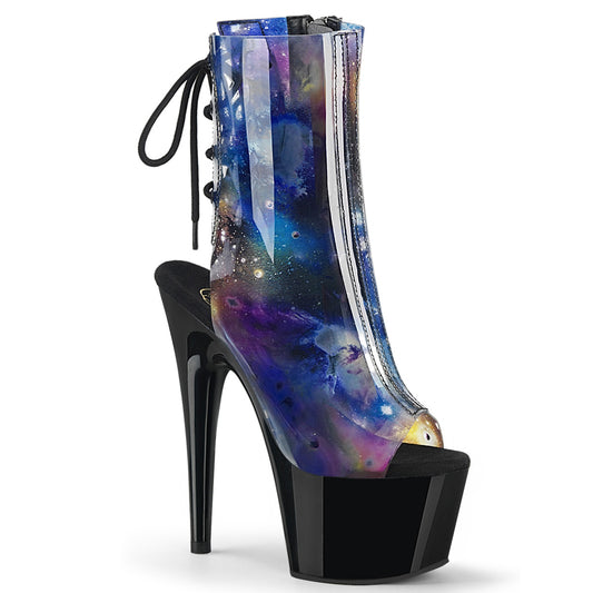 Pleaser Stivaletti da donna ADORE-1018C-Cosmos Blue-Purple TPU / BLK