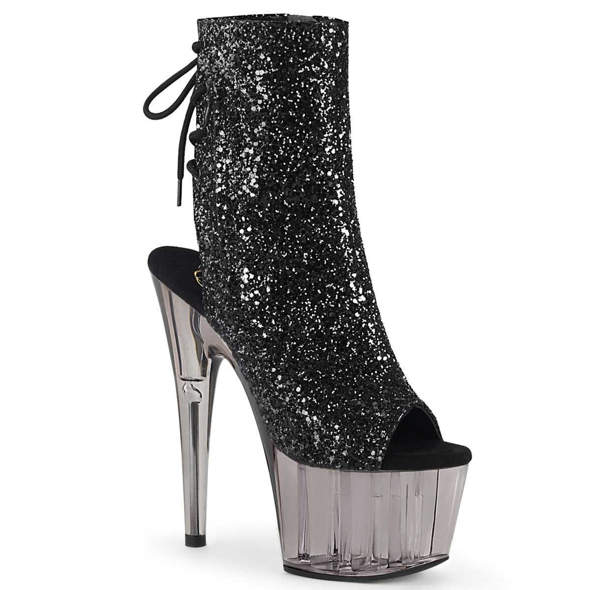 Pleaser Stivaletti da donna ADORE-1018GT BLK Glitter / Smoke Tinted