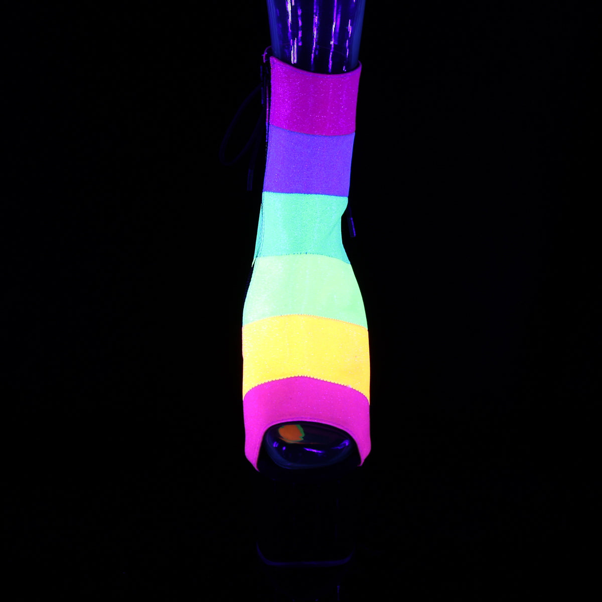 Pleaser Stivaletti da donna ADORE-1018Rbg. Rainbow Multi glitter / Blk