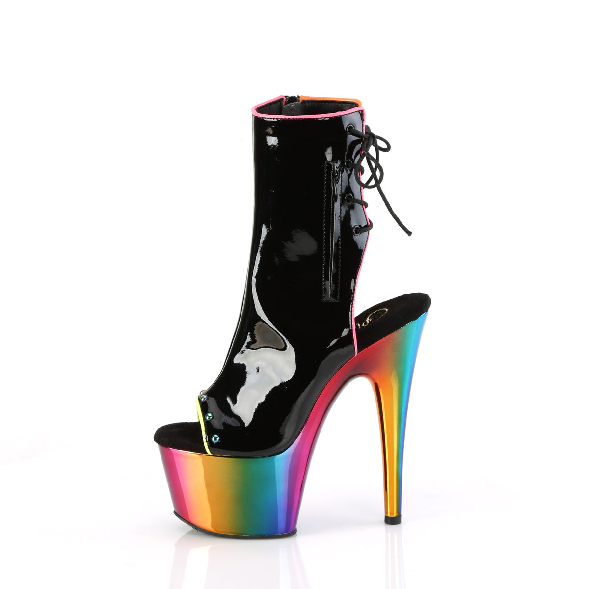 Pleaser ADORE-1018rc-02 blk pat/Rainbow Cromo
