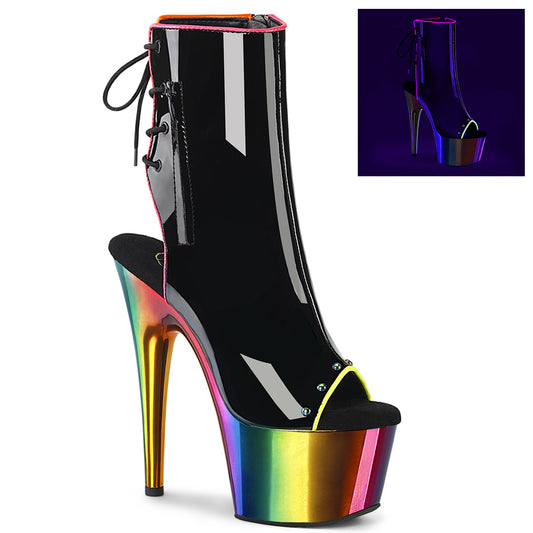 Pleaser   ADORE-1018rc-02 blk pat/Rainbow Cromo
