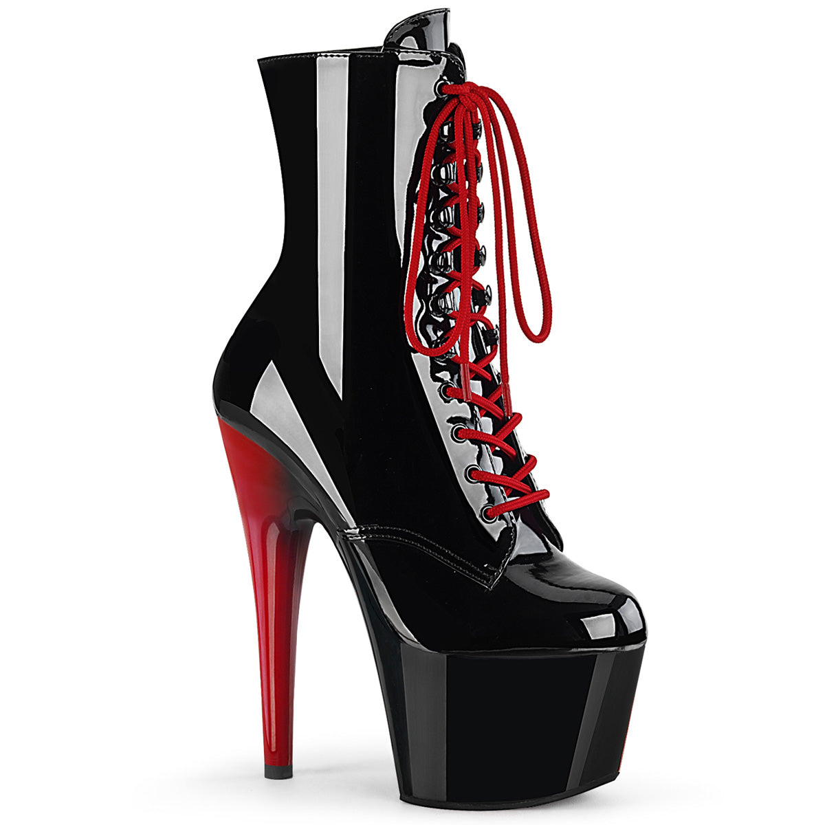 Pleaser Stivaletti ADORE-1020 BLK PAT / BLK-RED