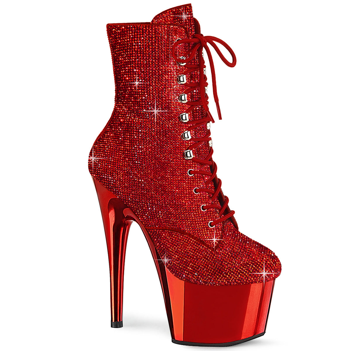Pleaser Stivaletti ADORE-1020Chrs Rs / Red Chrome