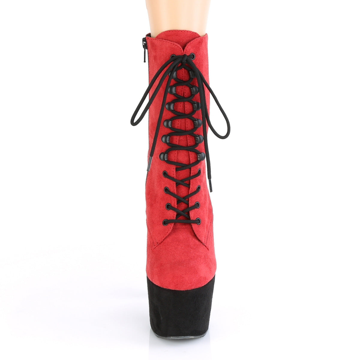 Pleaser Stivaletti da donna ADORE-1020FS RED FAUX Suede / Black Faux Suede Suede
