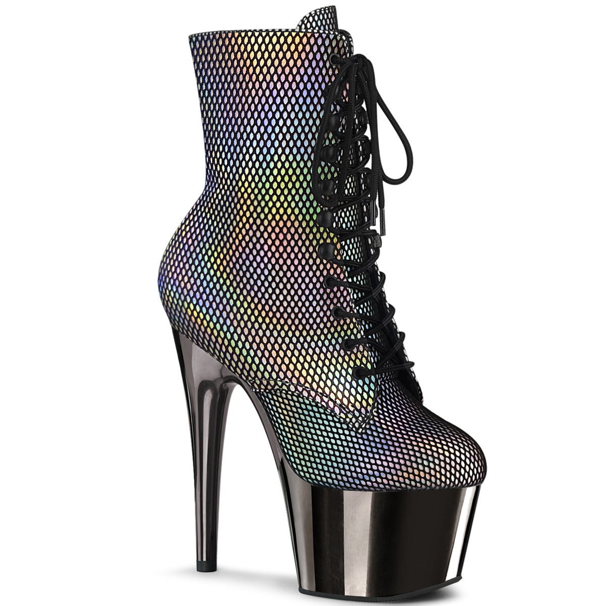 Pleaser Stivaletti da donna ADORE-1020HFN SLV Holo / Peltro Chrome
