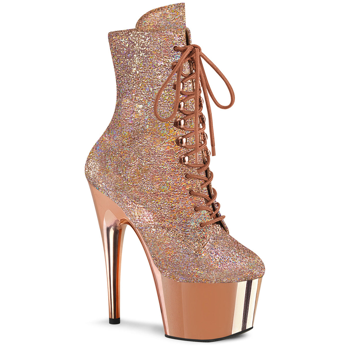 Pleaser Stivaletti ADORE-1020hm oro rosa holo metallico PU / oro rosa cromato