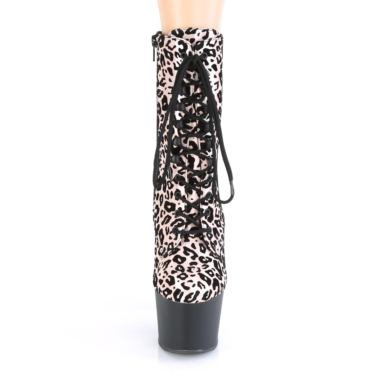 Pleaser Stivaletti da donna ADORE-1020LP Lt. Pink Leopard Stampa Holo / Blk Matte