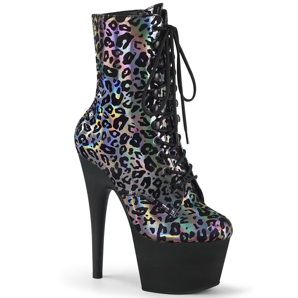 Pleaser Stivaletti da donna ADORE-1020LP Pyter Leopard Stampa Holo / Blk Matte