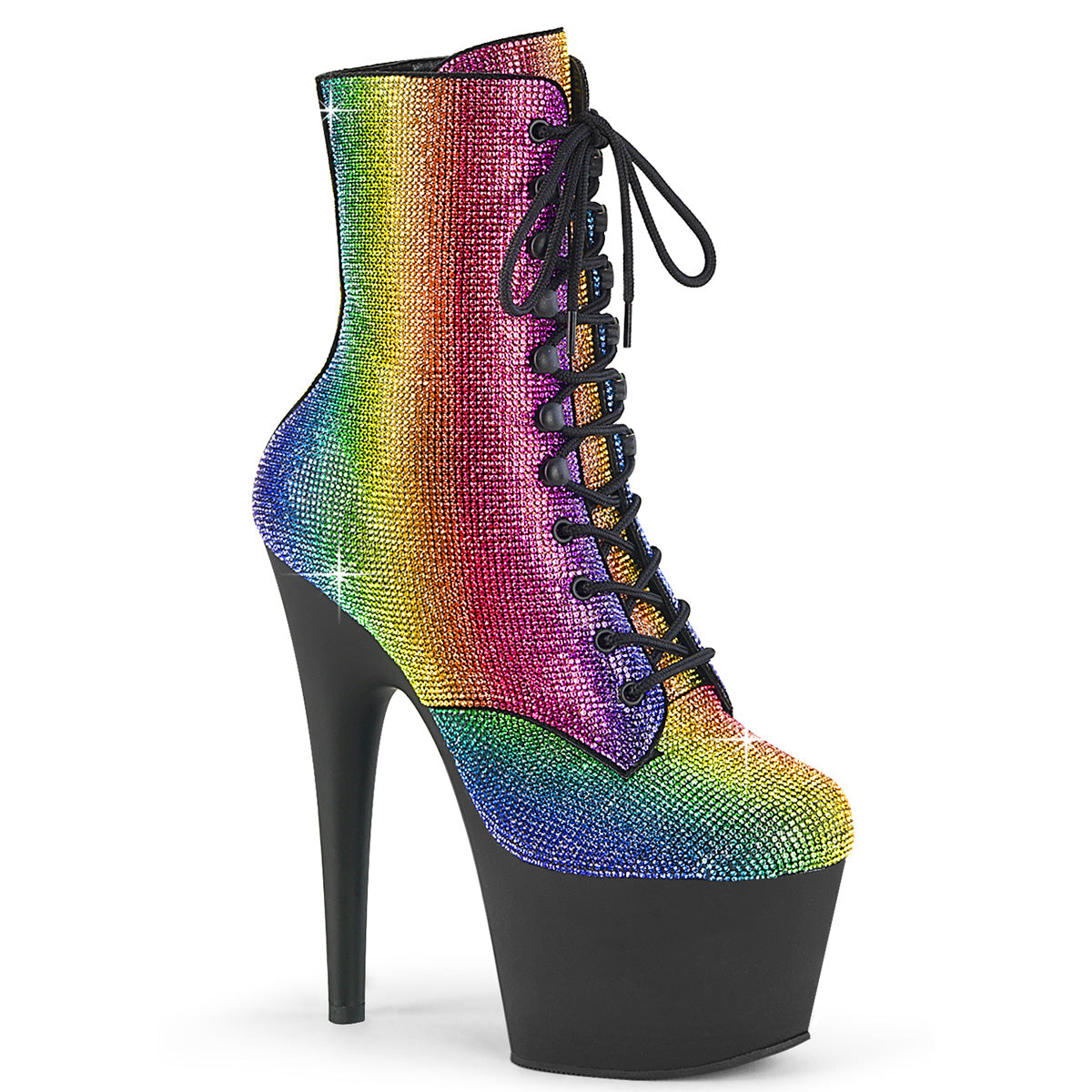 Pleaser Stivaletti ADORE-1020RS Rainbow RS/Blu opaco