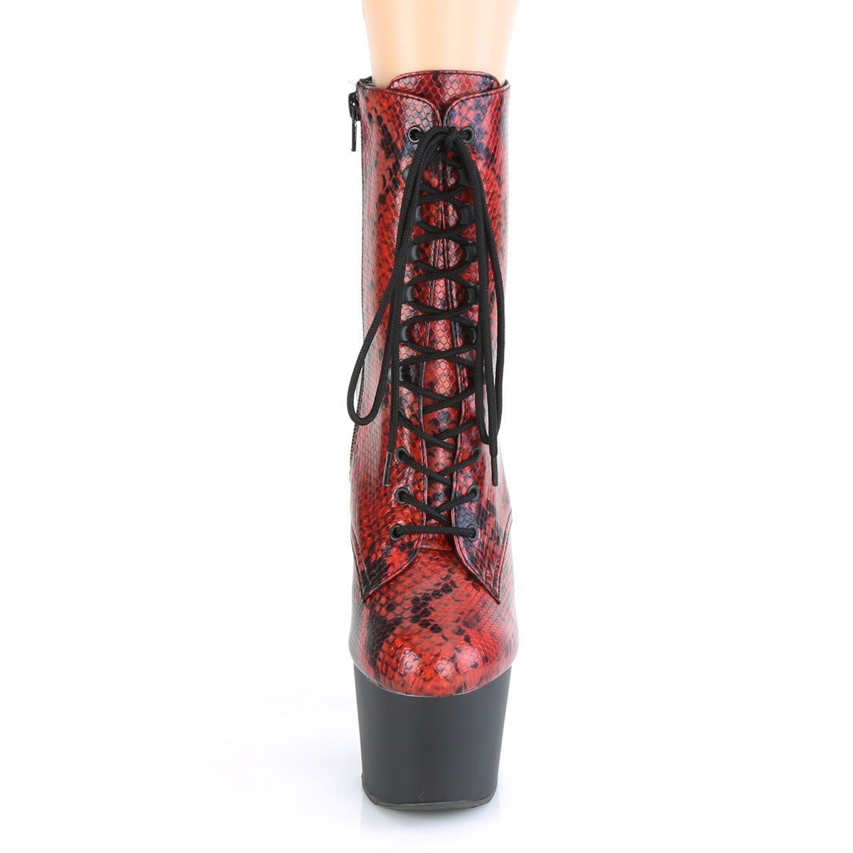 Pleaser Stivaletti da donna ADORE-1020SP Stampa rossa Holo Snake / Blk Matte