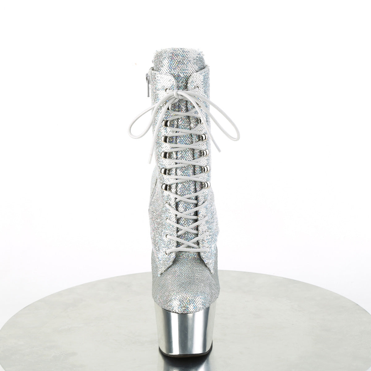 Pleaser ADORE-1020SQ-02 Slv Holo Sequins/Slv Chrome