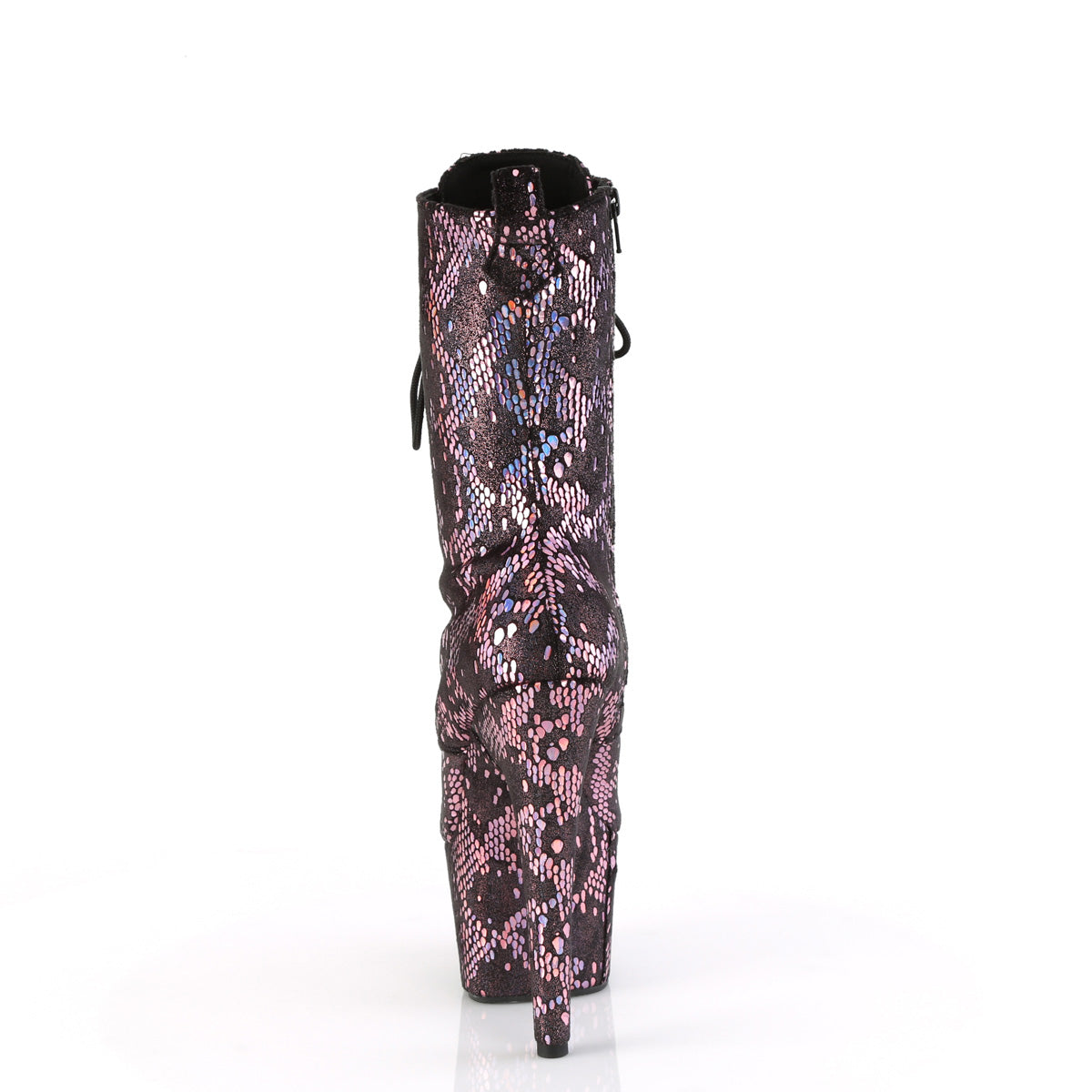 Pleaser ADORE-1040SPF B. Pink Metallic Holo Snake Print Fabric