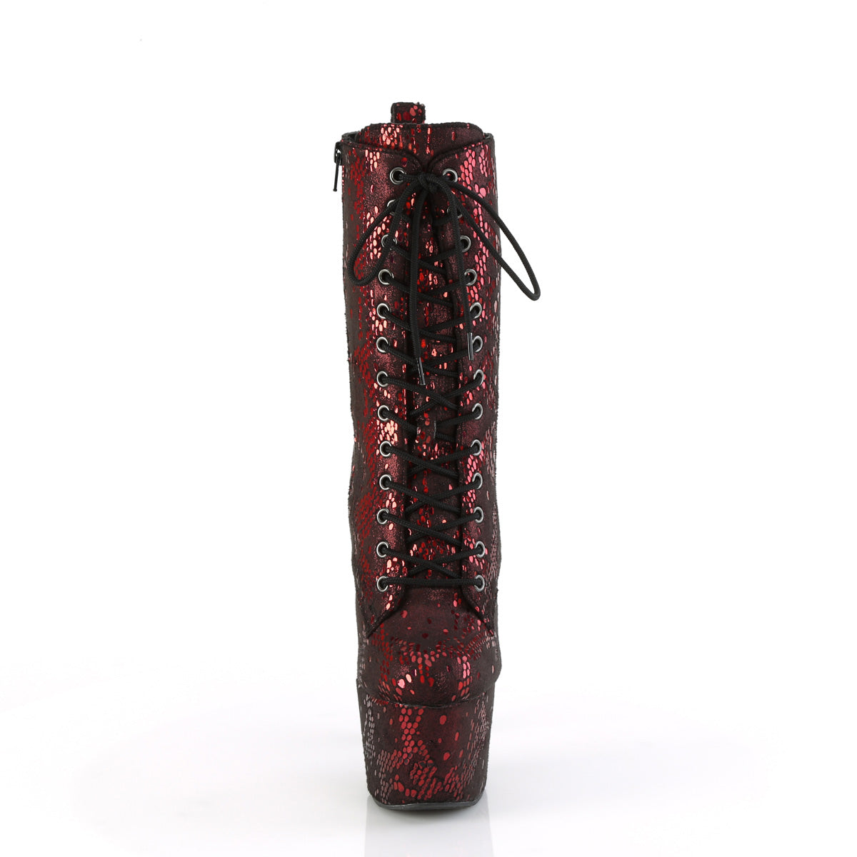 Pleaser ADORE-1040SPF Red Metallic Snake Print Fabric/M