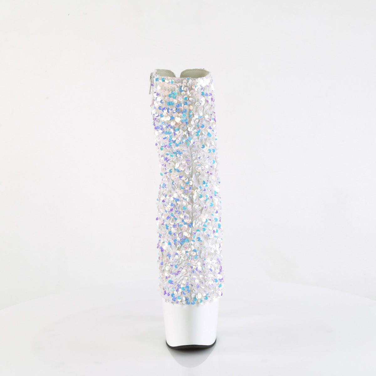Pleaser ADORE-1042SQ Wht Multi Sequins/Wht