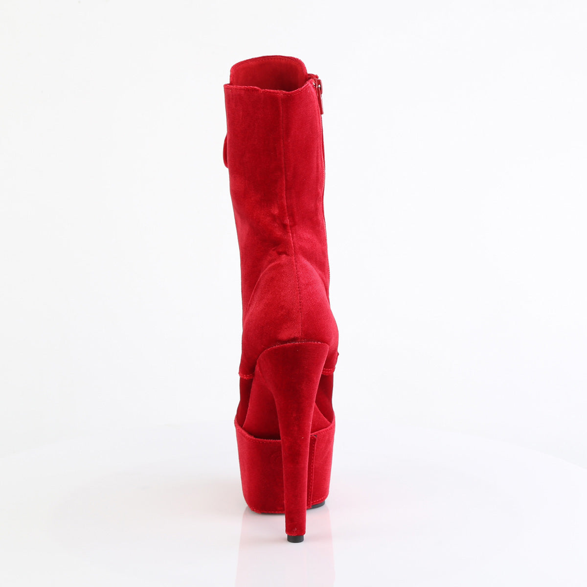 Pleaser Ankle Boots ADORE-1045VEL Red Velvet/Red Velvet