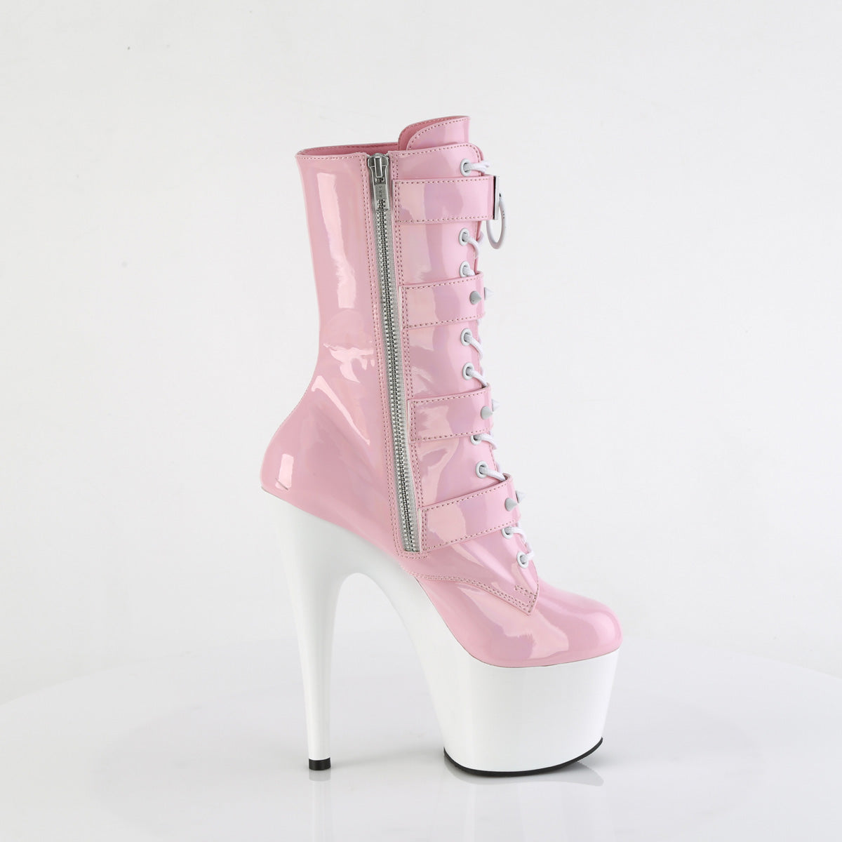 Pleaser ADORE-1046tt B. rosa holo pat/wht