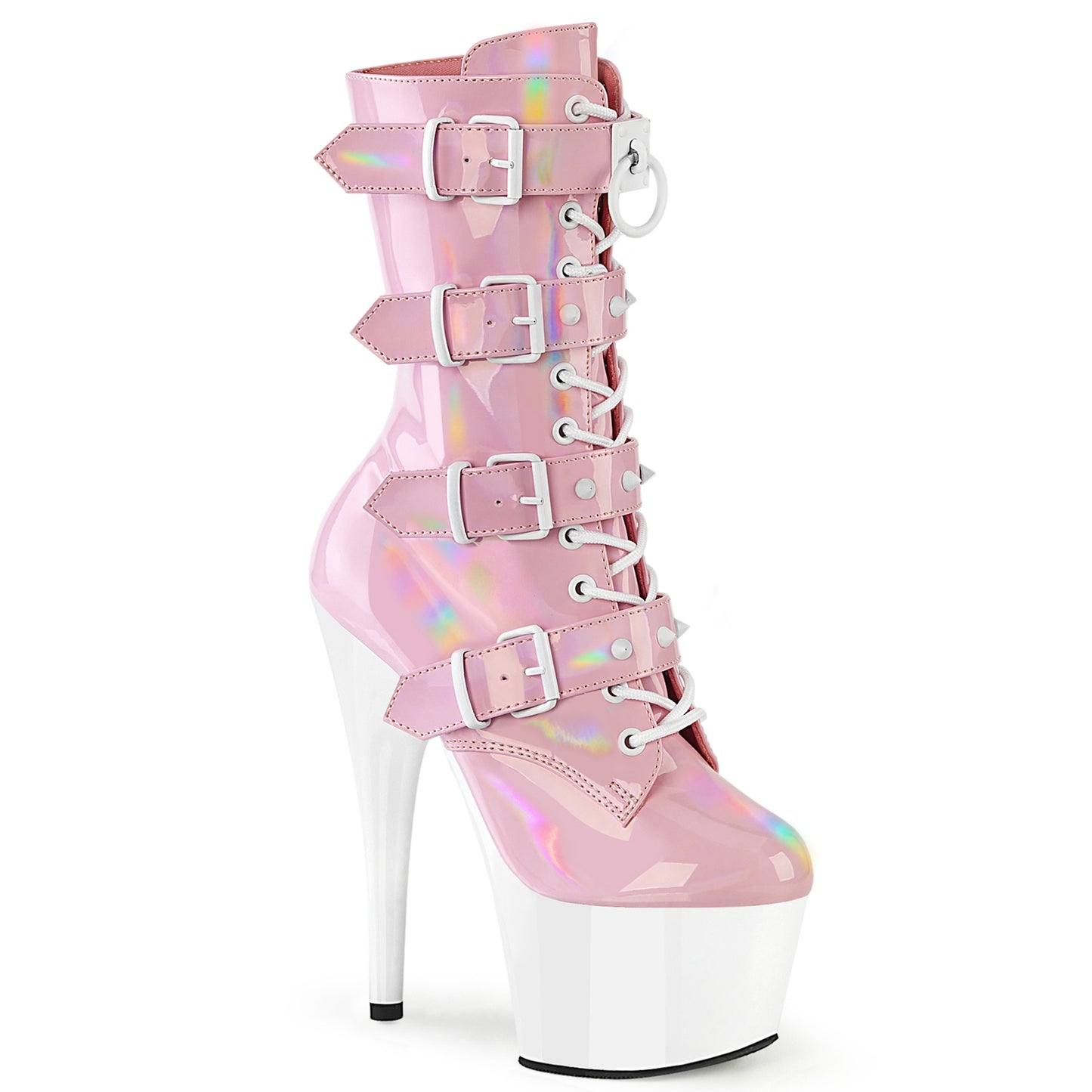 Pleaser ADORE-1046tt B. rosa holo pat/wht