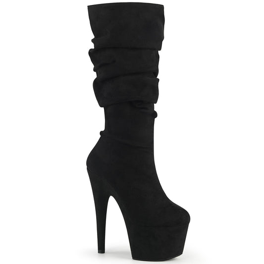 Pleaser Stivaletti da donna ADORE-1061 BLK FAUX SOMEDE / BLK FAUX SOMEDE