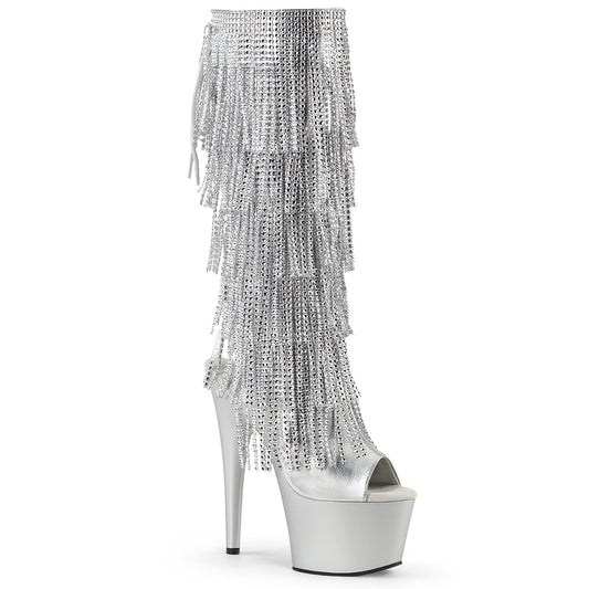 Pleaser Stivali da donna ADORE-2024RSF SLV Metallico PU / SLV opaco