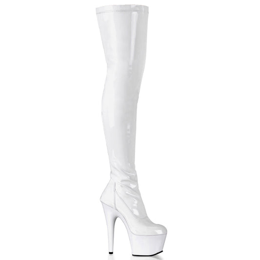 Pleaser Stivali da donna ADORE-3000 Wht Str Pat / Wht