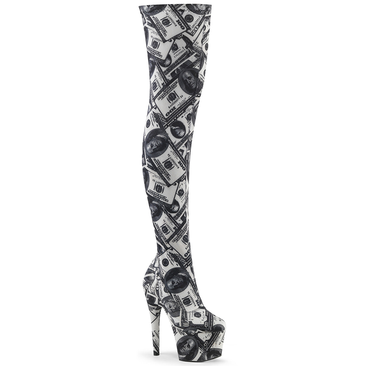 Pleaser Stivali da donna ADORE-3000dp wht-blk str. Tessuto / tessuto WHT-BLK