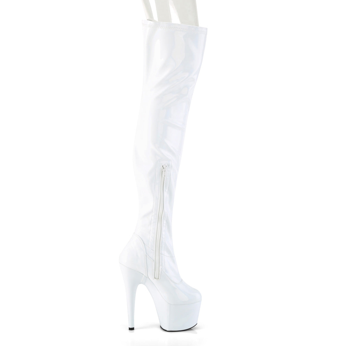 Pleaser Stivali da donna ADORE-3000HWR WHT Str. Holo / Wht Holo