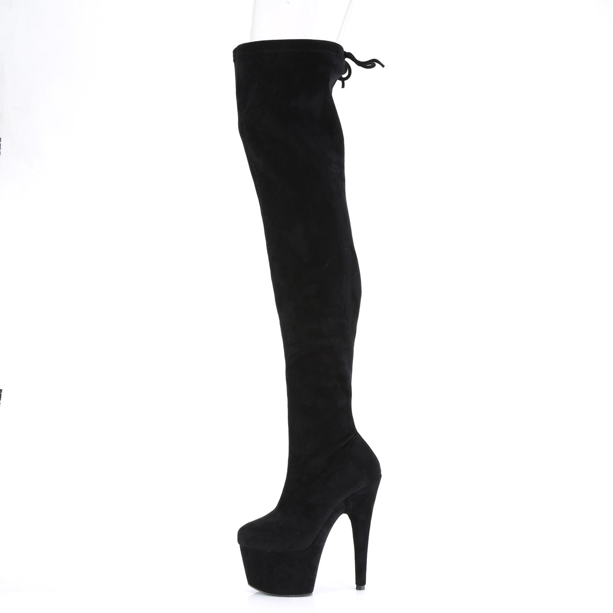 Pleaser Stivali da donna ADORE-3008 BLK Stretch Stretch Suede Suede / Blk Faux Suede