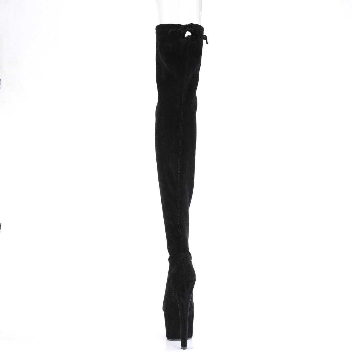 Pleaser Stivali da donna ADORE-3008 BLK Stretch Stretch Suede Suede / Blk Faux Suede