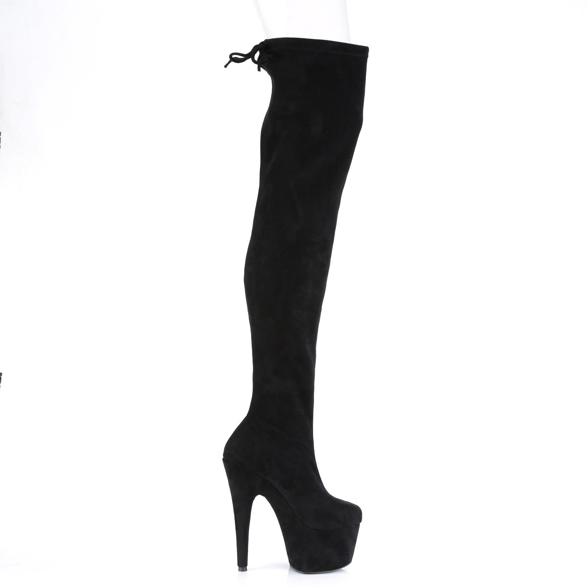 Pleaser Stivali da donna ADORE-3008 BLK Stretch Stretch Suede Suede / Blk Faux Suede