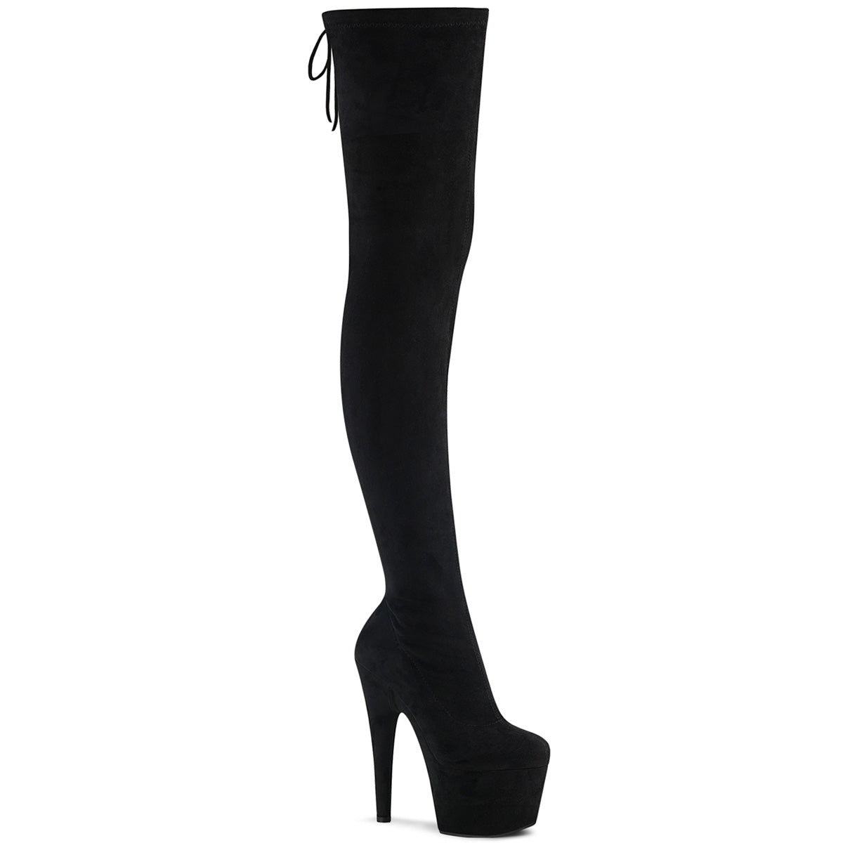Pleaser Stivali da donna ADORE-3008 BLK Stretch Stretch Suede Suede / Blk Faux Suede