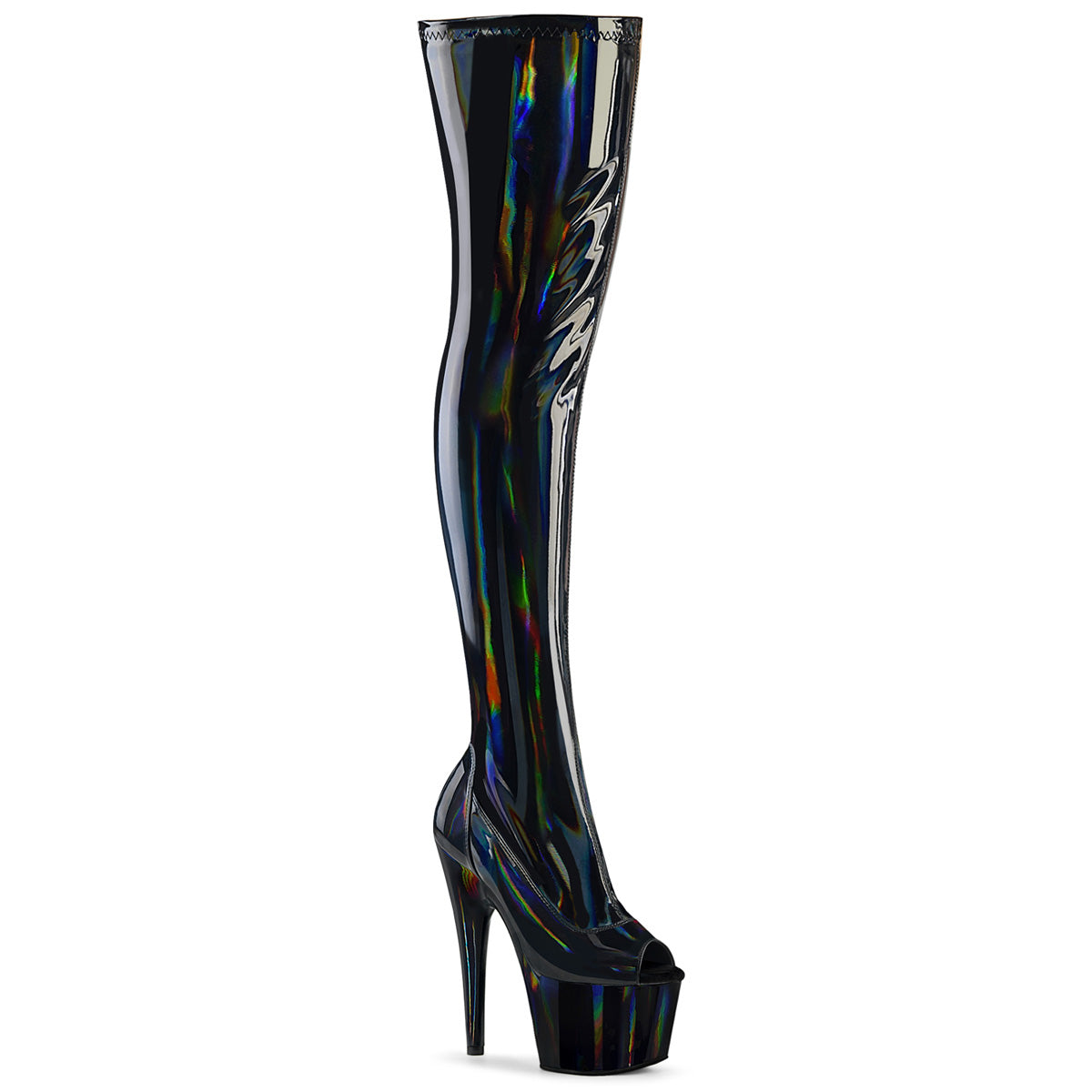 Pleaser ADORE-3011HWR Blk Str. Holo/Blk Holo