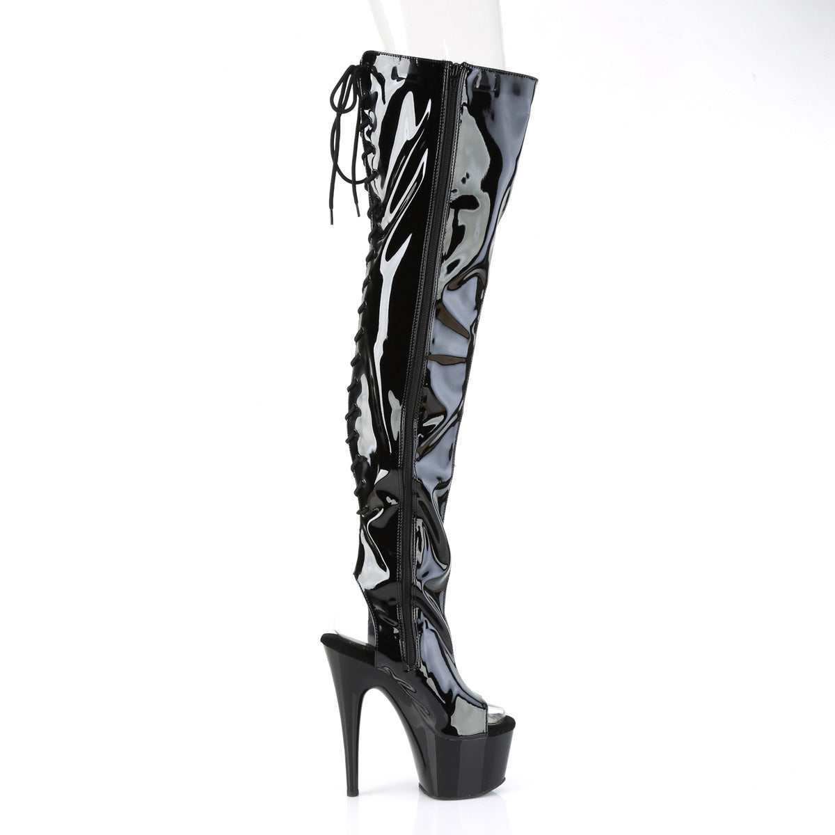 Pleaser ADORE-3017 Blk Str. Pat/Blk