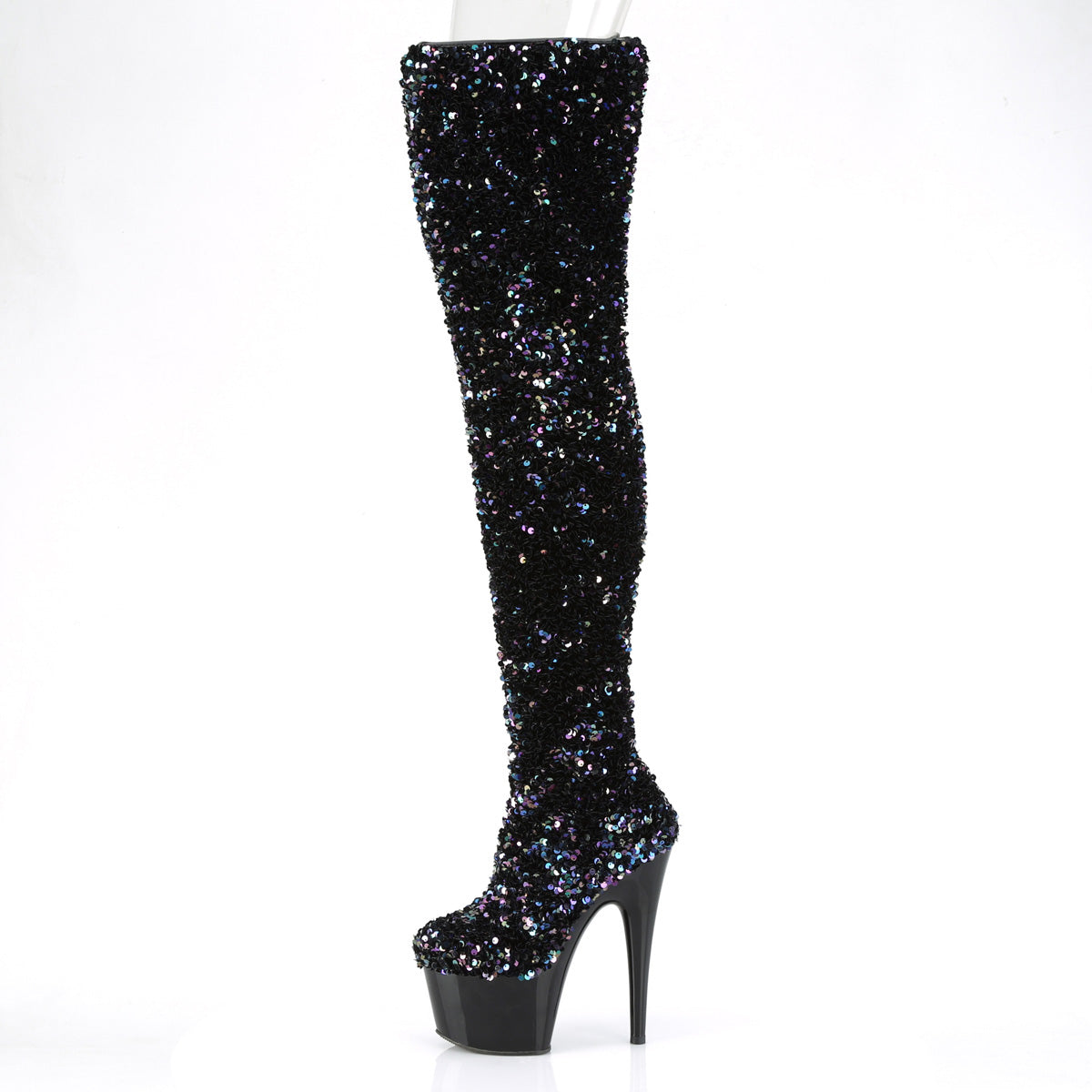 Pleaser Stivali da donna ADORE-3020 BLK Multi Seuqins / BLK