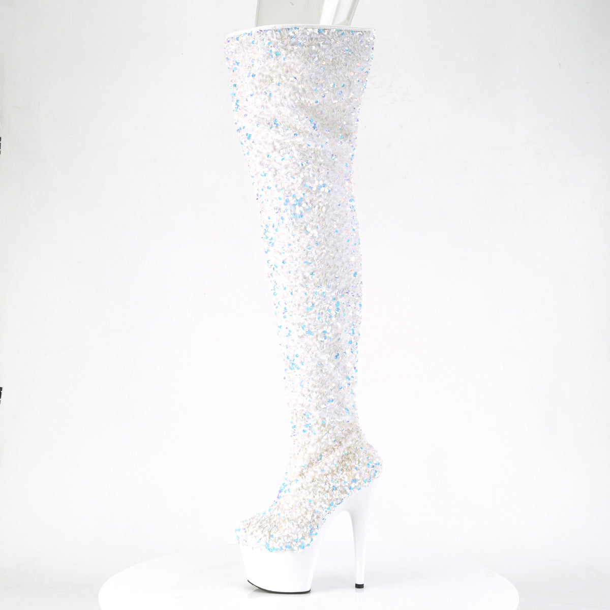 Pleaser Stivali da donna ADORE-3020 wht multi paillettes / wht