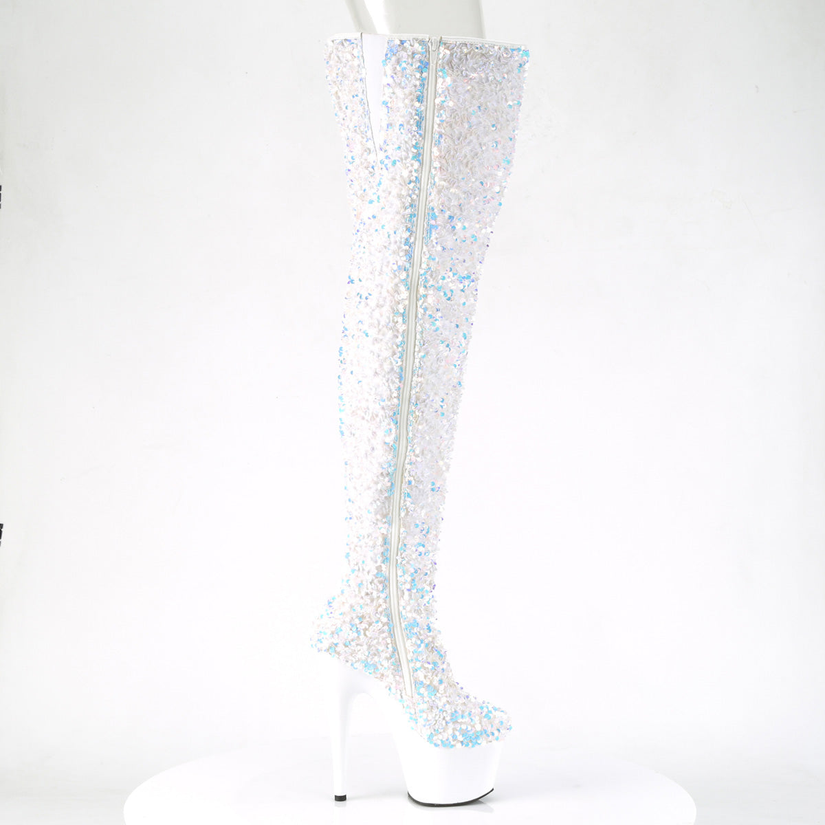 Pleaser Stivali da donna ADORE-3020 wht multi paillettes / wht