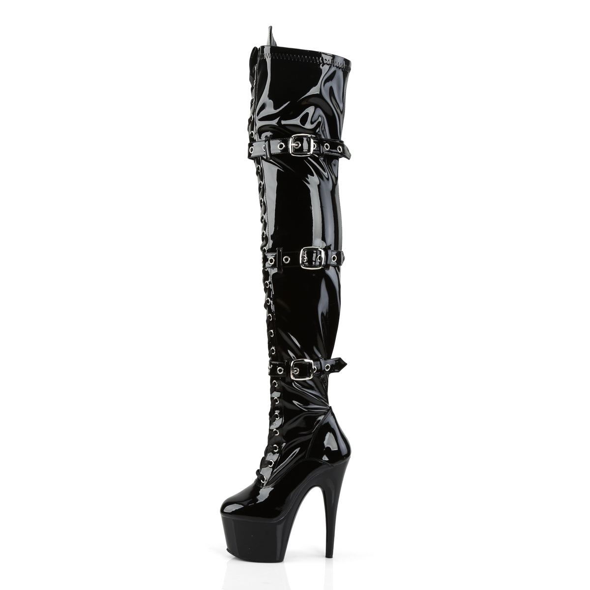 Pleaser Stivali da donna ADORE-3028 Blk Str Pat / Blk