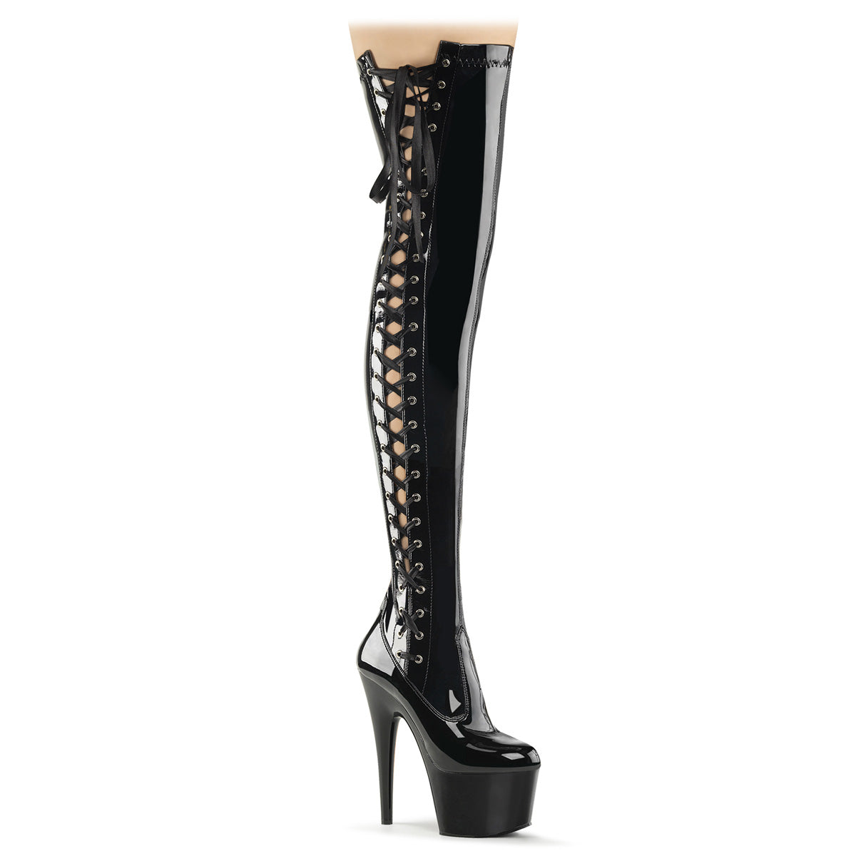 Pleaser Stivali da donna ADORE-3050 BLK STR PAT / BLK