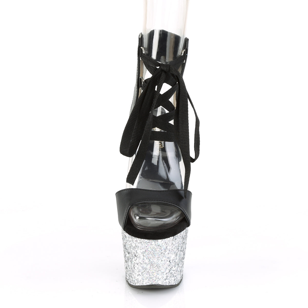 Pleaser Sandali da donna ADORE-700-14LG BLK Felga in ecopelle / SLVI multi glitter