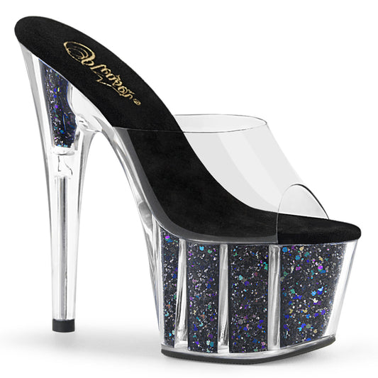 Pleaser Sandali da donna ADORE-701CG CLR / BLK Coriandoli glitter