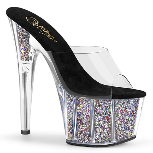 Pleaser Sandali da donna ADORE-701CG CLR / SLV Coriandoli glitter