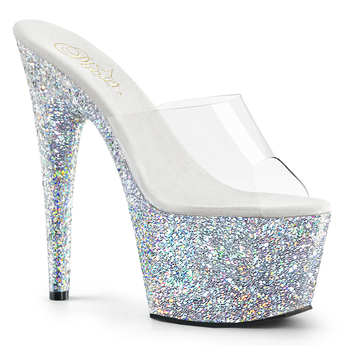 Pleaser Sandali da donna ADORE-701LG CLR / SLV MULTI GLTR