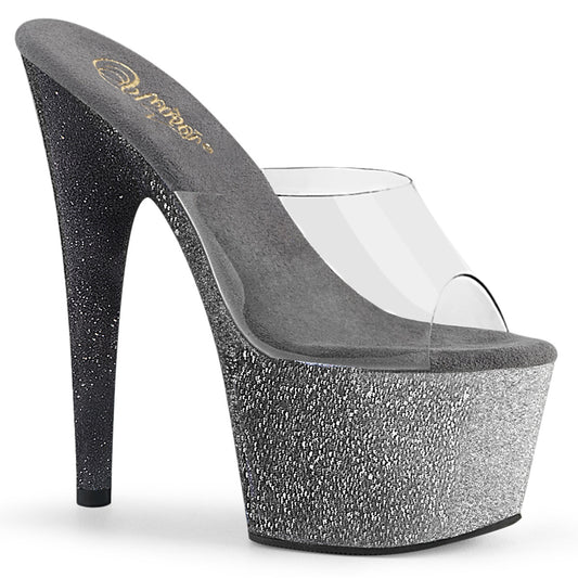Pleaser Sandali da donna ADORE-701ombre CLR / SLV-BLK Ombre mini glitter