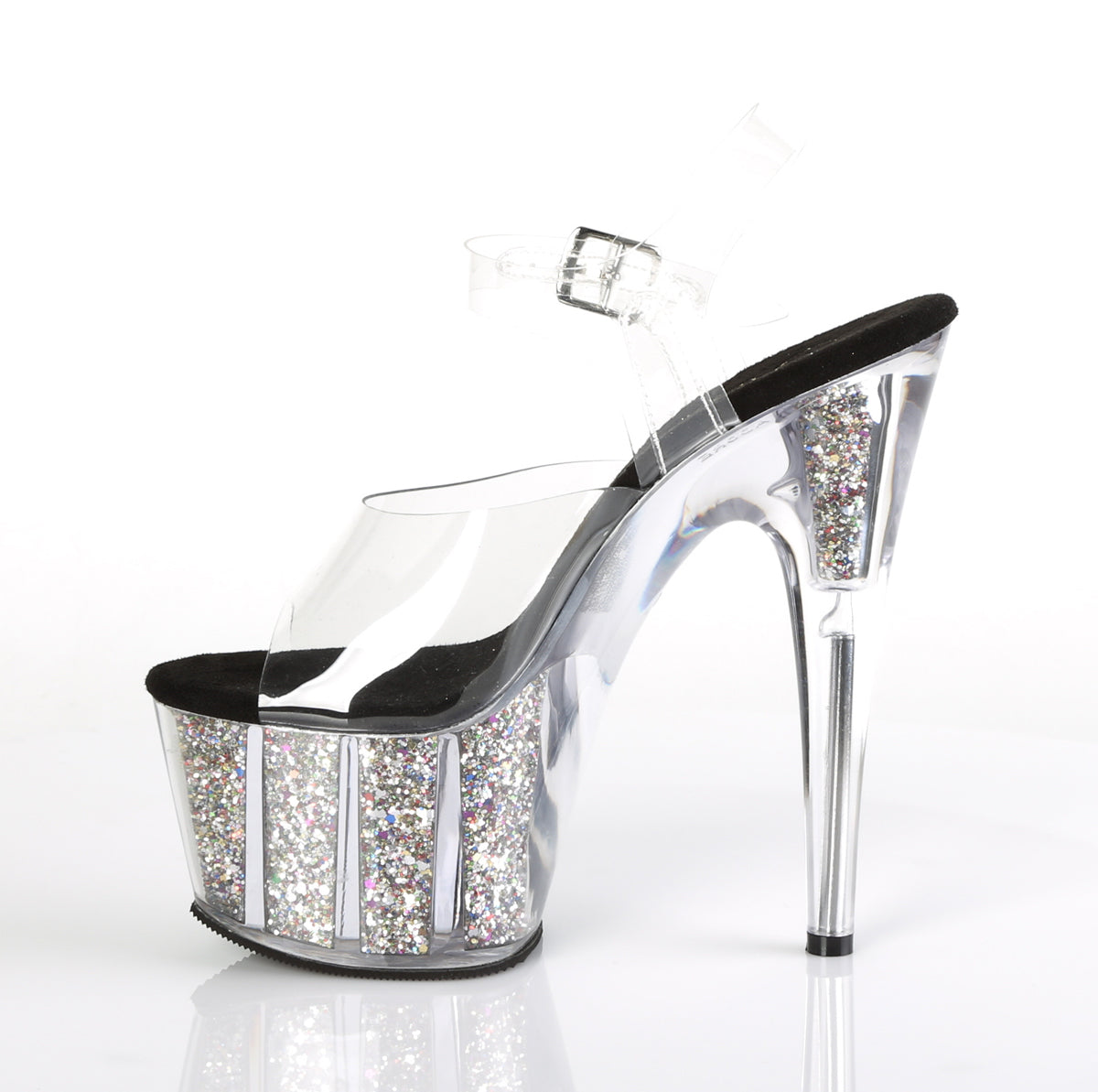 Pleaser Sandali da donna ADORE-708CG CLR / SLV Confetti Glitter