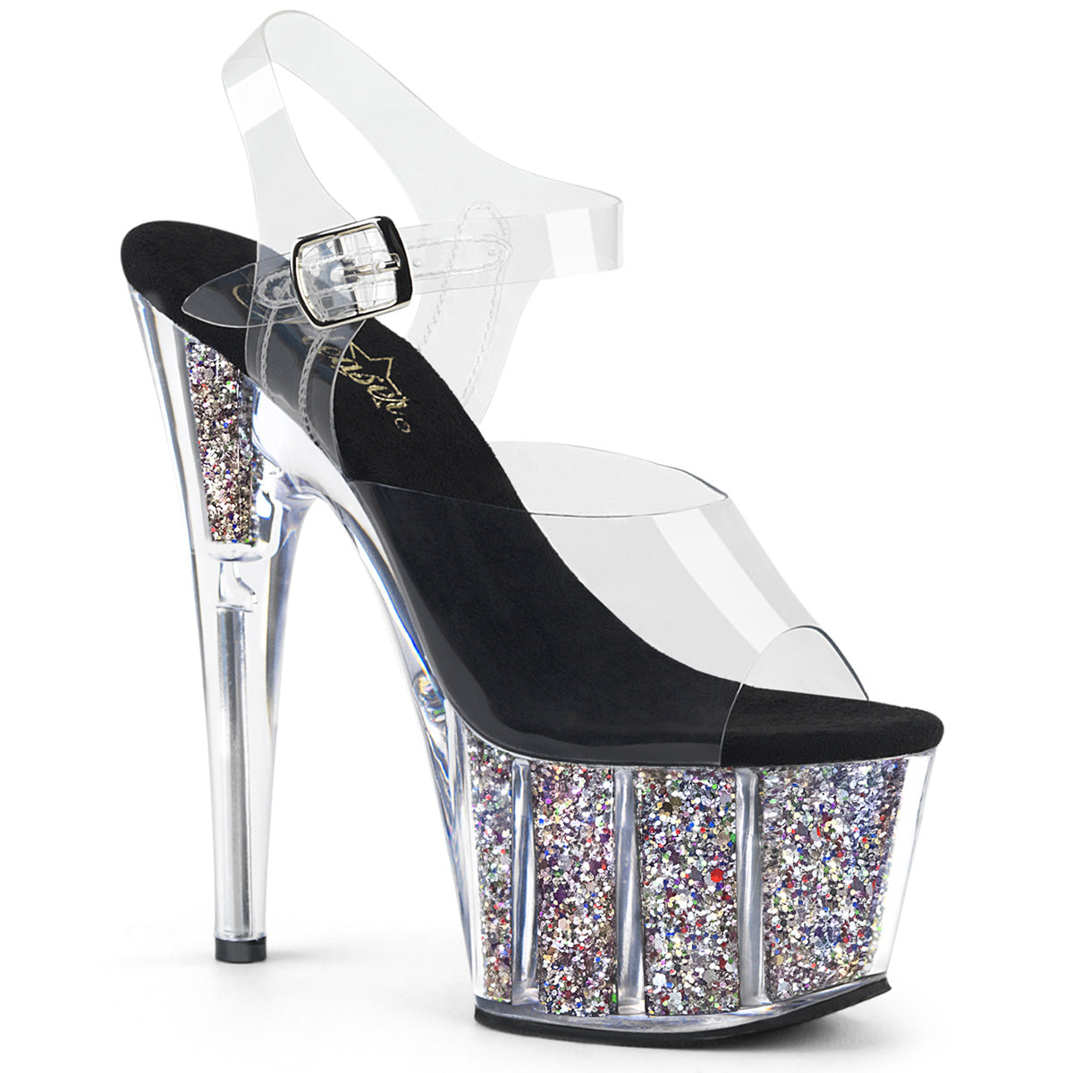 Pleaser Sandali da donna ADORE-708CG CLR / SLV Confetti Glitter