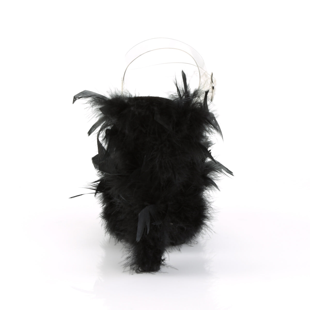 Pleaser Sandali da donna ADORE-708f CLR / BLK Marabou Piuma