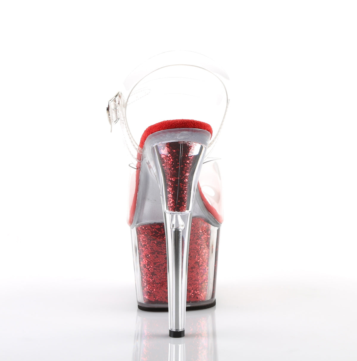 Pleaser Sandali da donna ADORE-708G CLR / Inserti di glitter rossi