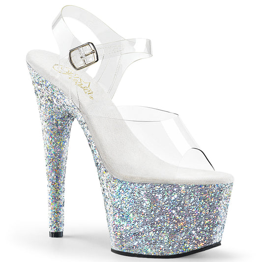 Pleaser Sandali da donna ADORE-708LG CLR / SLV multi glitter